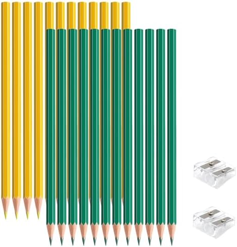 24 PCS Yellow Green Colored Pencils, Pre-sharpened Professional Wooden Art Pencils Set for Artists Painting | Premium Drawing Sketching Supplies (Yellow Green)