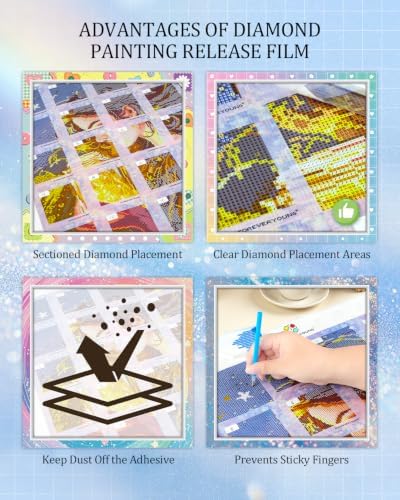forever young Reusable Diamond Art Release Film 30 PCS Aurora Borealis