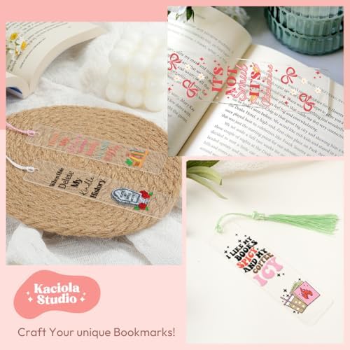 24 Set Bookmark Making Kit, Acrylic Bookmark Blanks with 24 UV DTF Stickers About Smutty Theme and 24Tassels,Blank Bookmarks UV DTF Transfers Stickers for DIY Crafts Hanging Tag Gift Bookmarks DIY