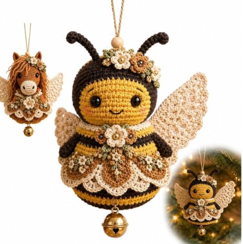 JMHKKUJ Animal Angel Crochet Ornament DIY Kit, DIY Yarn Hanging