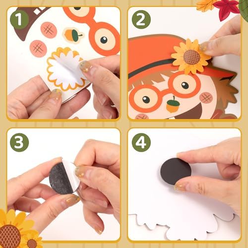 Haooryx Make Your Own Scarecrow Decoration Autumn Sticker Craft Kit