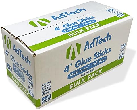 AdTech Full Size Hot Glue Sticks, 4-Inch | Multi-Temp for High & Low Temp Glue Guns | Strong Bond for Crafts, DIY & Repairs | Made in the USA