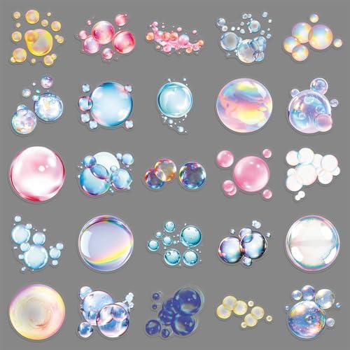 50PCS Iridescent Bubble Holographic Stickers