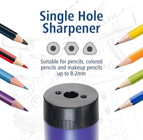 STAEDTLER Pencil Sharpener (1 Pack) with Screw Lid and Tub - No Spill Compact Design for Standard and Colored Pencils, Metal Blade, Assorted Colors
