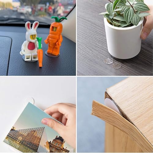 JANYUN 140 Pcs Adhesive Dots,Putty Clear Tack No Trace Small Tape Stickers