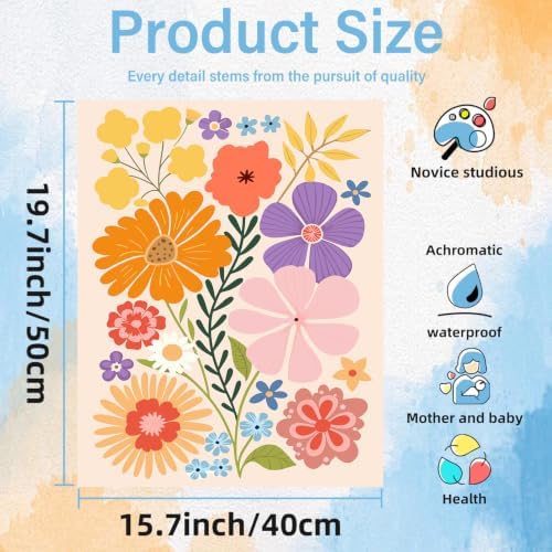 Aestalrcus Flower Paint by Numbers Kit for Adults Beginner, 16x20inch