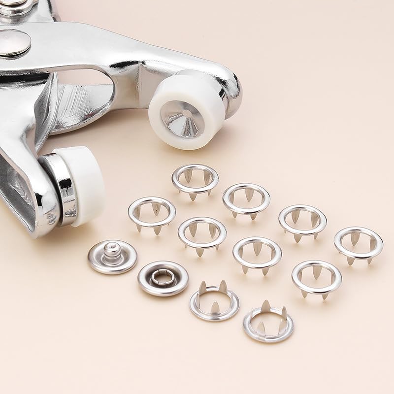 MIFOLEU Metal Snaps Buttons Kit for Fabric with Fastener Pliers Press Tool