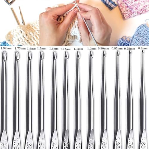 Hntess 118Pcs Crochet Kit for Beginners, Premium Knitting & Crochet Supplies Set with 12 Yarn Spools, 21 Crochet Hooks, 6 Sewing Needles & Storage Case, Complete Starter Crochet Kit for Adults