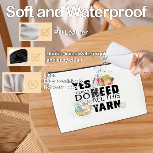 JioJio Chan Yarn Makeup Bag, Crochet Bags for Women, Knitting Project Accessories, Crocheting Accessories and Gadget, Knitting Crocs Pouch & Supply Gift