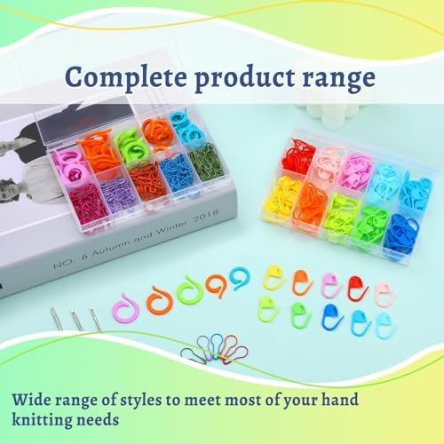 Hssugi 326PCS Stitch Marker, Crochet Knitting Markers with Sewing Needles