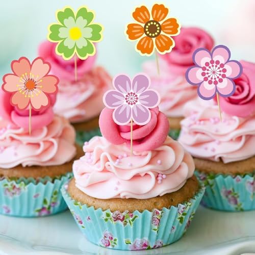 500Pcs Flowers Stickers Roll 1.2 Inch Floral Shape Waterproof Self-Adhesive Stickers Labels Decals for Gift Wrapping Greeting Cards Envelopes Invitations Party Supplies