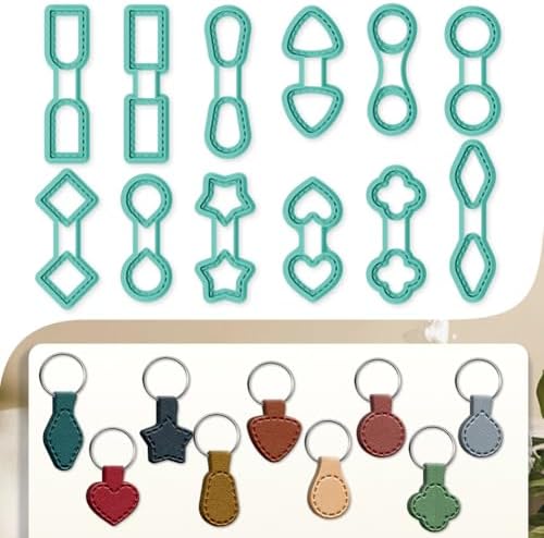 12Pcs Basic Shape Polymer Clay Cutters Geometric Keychain Clay Earrings Cutters Polymer Jewelry Cutter for Earrings Making Birthday Party DIY Supplies
