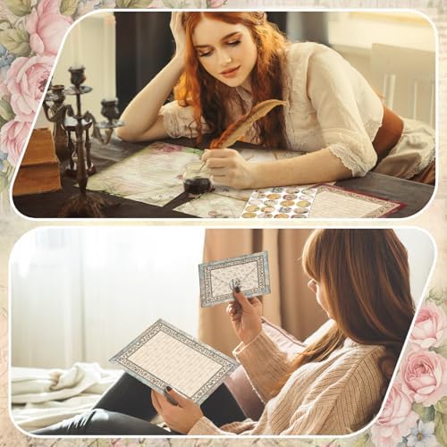 TaoBary 160 Pcs Lace Edged Scrapbook Stationery Paper and Envelopes Set