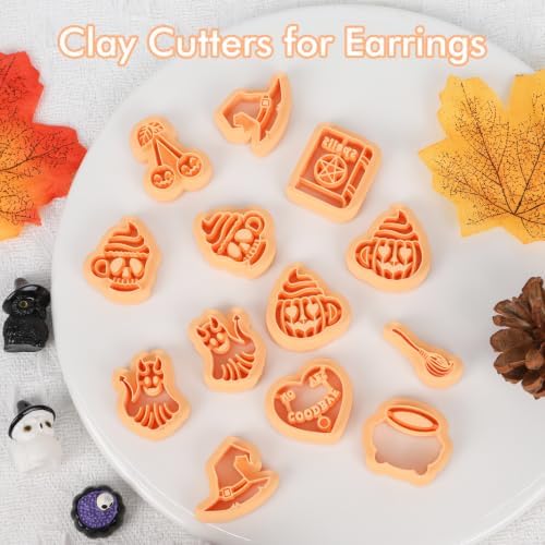 Puocaon Halloween Polymer Clay Cutters for Jewelry Ghost Earrings Making