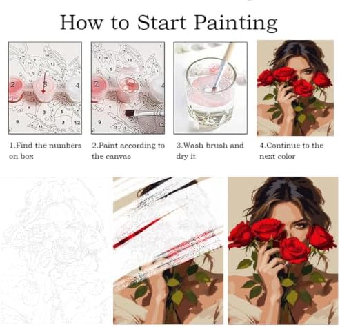 ZRIZQ Paint by Numbers Kit for Adults Beginner,Flowers Woman,16x20