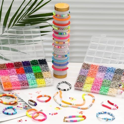 XSEINO 10000PCS Clay Beads Bracelet Making Kit,46Colors