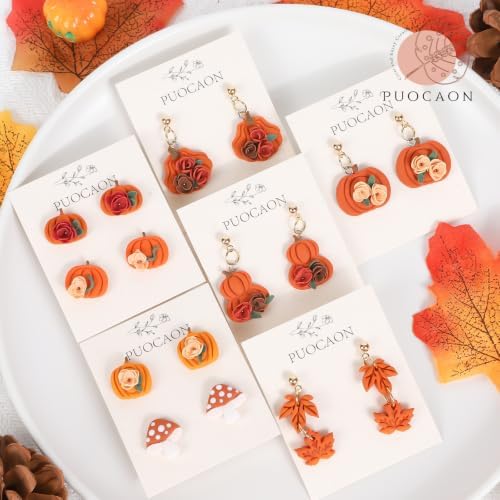 Puocaon Fall Leaves Polymer Clay Cutters for Jewelry Earrings Making