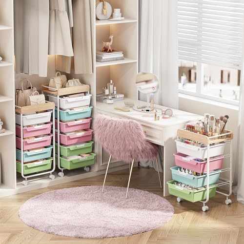 SYKIARIOL Rolling Storage Utility Cart with 5 Drawers,Colorful