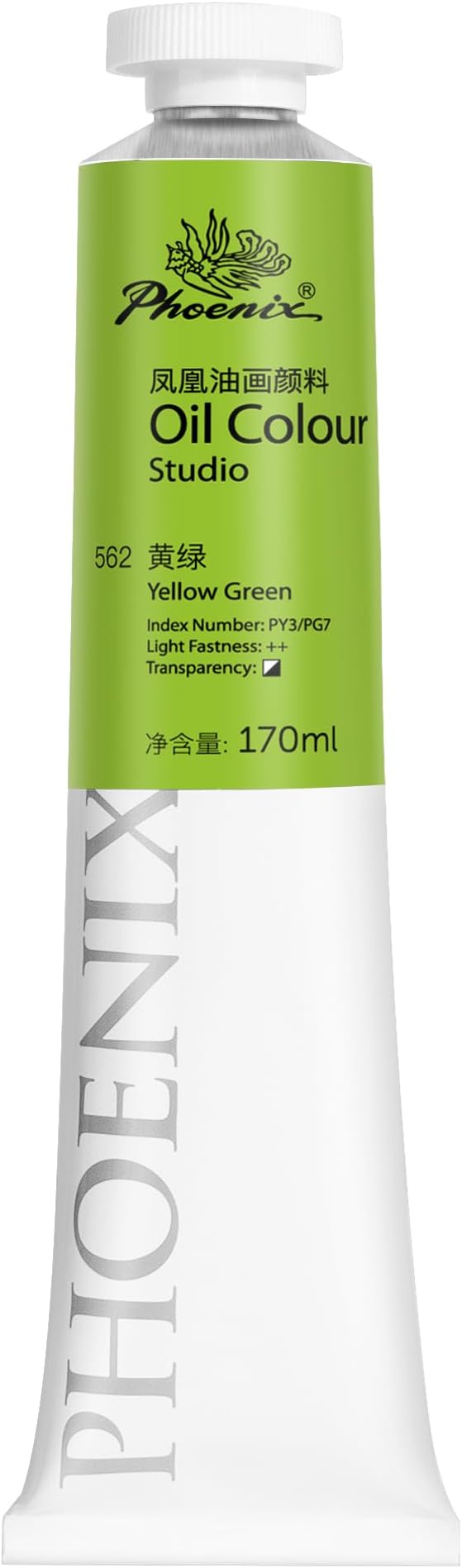 PHOENIX Yellow Green Oil Paint - Studio Oil Paint Single Large Tube - 170ml / 5.75 Fl oz. Yellow Green 562