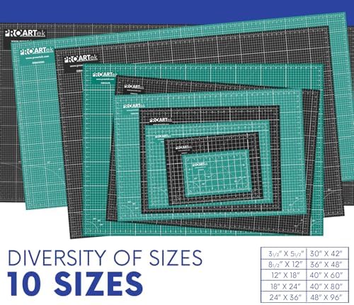 Proartek PK00012 Model GBM4060 Series 40" x 60" Dark Professional Cutting Mat; Double-Sided; Self-Healing; For Graphic Arts, Hobbies, Sewing, Scrapbooking, and other Cutting Projects