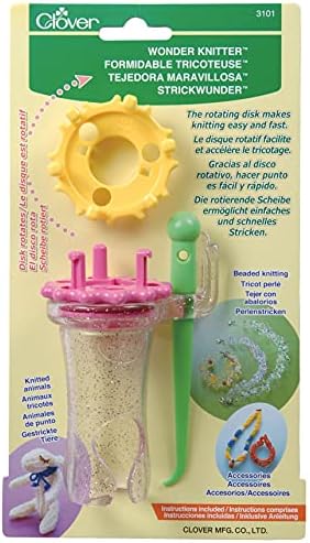 CLOVER 3101 Wonder Knitter Pink, 8.8" Height x 5" Length x 1.8" Width