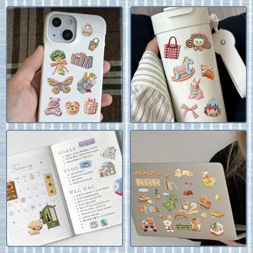 PRSTINCOL Japanese Manga Stickers Book with 30 Sheets of Deep Blue Aesthetic Die Cut Stickers for DIY Journal and Planner