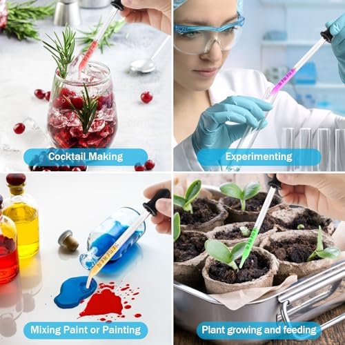 Eye Dropper, 1mL Glass Liquids Pipette Dropper Tool with Measurement Herain