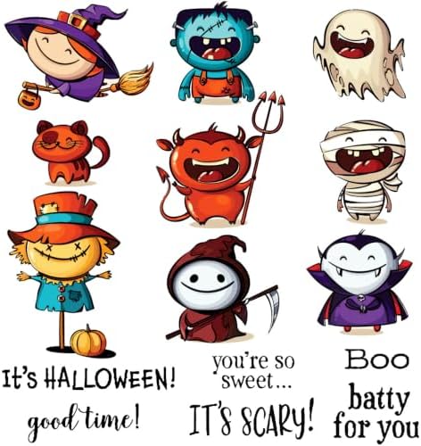 Ghost Witch Halloween Clear Stamps and Die Cuts Sets for DIY Card Making