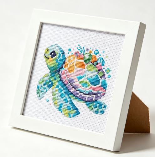 Sea Turtle Stamped Cross Stitch Kits for Adults,Beginner Cross-stitch Kits