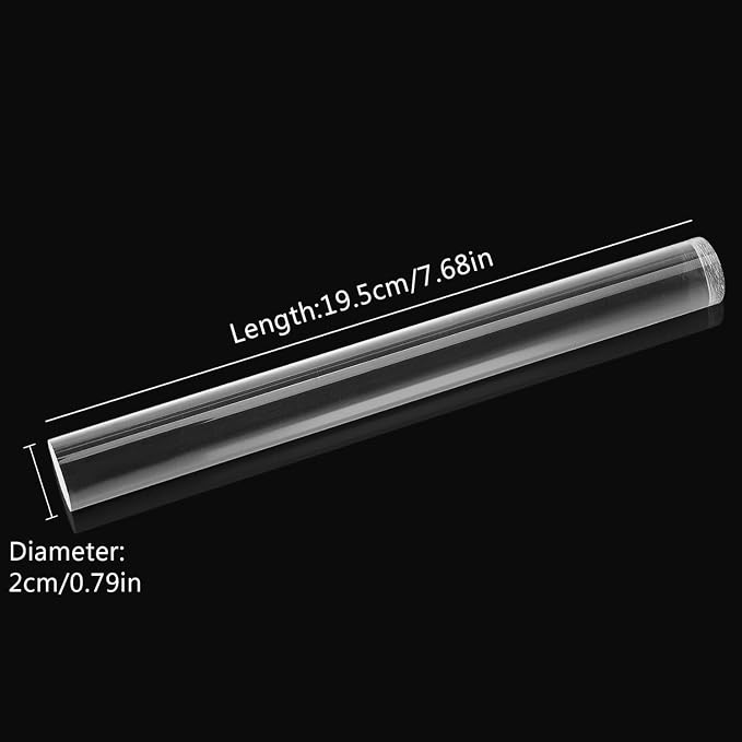 AUGSUN 1 Piece Acrylic Polymer Clay Roller Clear Rolling Pin