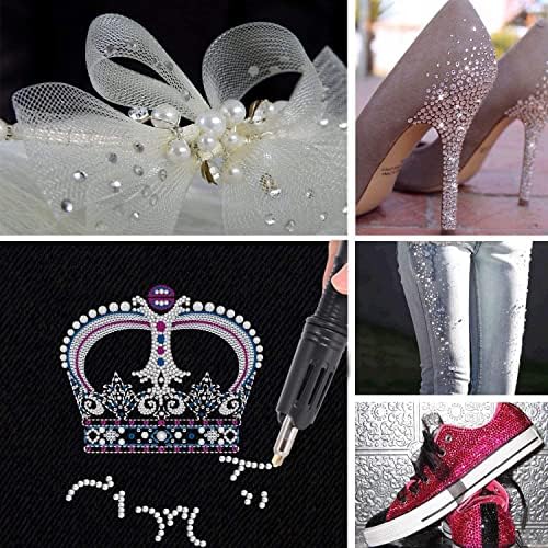 Epesl Bedazzler Kit with Rhinestones, Hot Fixed Gems Craft Applicator - Diamond Painting Pen, Wax Pencil, Tweezers, Tray, Cleaning Brush, Picker Rhinestones Crystals for DIY Clothes Shoes