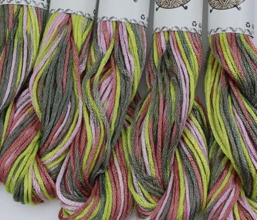 KCS Big skeins of 25 Meters Size 25 Color Variegated Cross Stitch Stranded Threads,6 skeins,4509