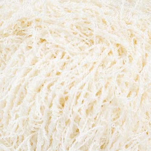 Makromecity Bubble Scrubby Yarn - 100% Premium Polyester Yarn for Crocheting and Knitting - 3.5 Oz (100g), 98 Yds (90m) - Ideal for Dishcloths, Crafting & Bath Washcloths (Ecru, 3 Skeins)