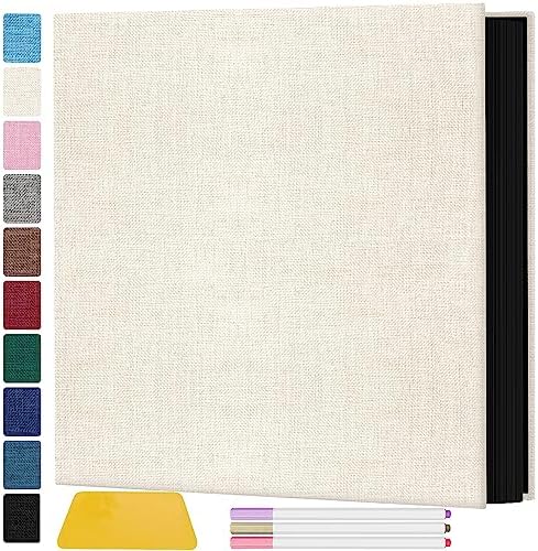 Zesthouse Photo Album Self Adhesive Pages, 60 Pages Magnetic Scrapbook Albums with Sticky Page, Photos Album Holds 8x10 & 5X7 & 4x6 & 6x8 & 3x5, Large Picture Book Ideal Gift for Family Wedding Baby