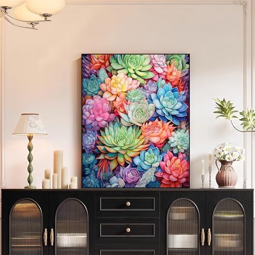 XTCIXAL Paint by Numbers Kit for Adults, Succulent, 16X20 Inch