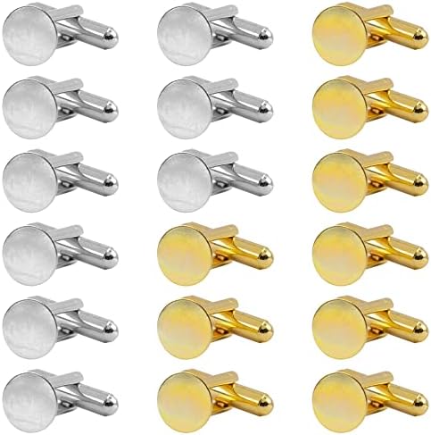 AUEAR, Metal Cufflinks Cuff Button Blank Cabochons Tray Bezel Cufflink Blanks Setting for Jewelry Making DIY Crafts