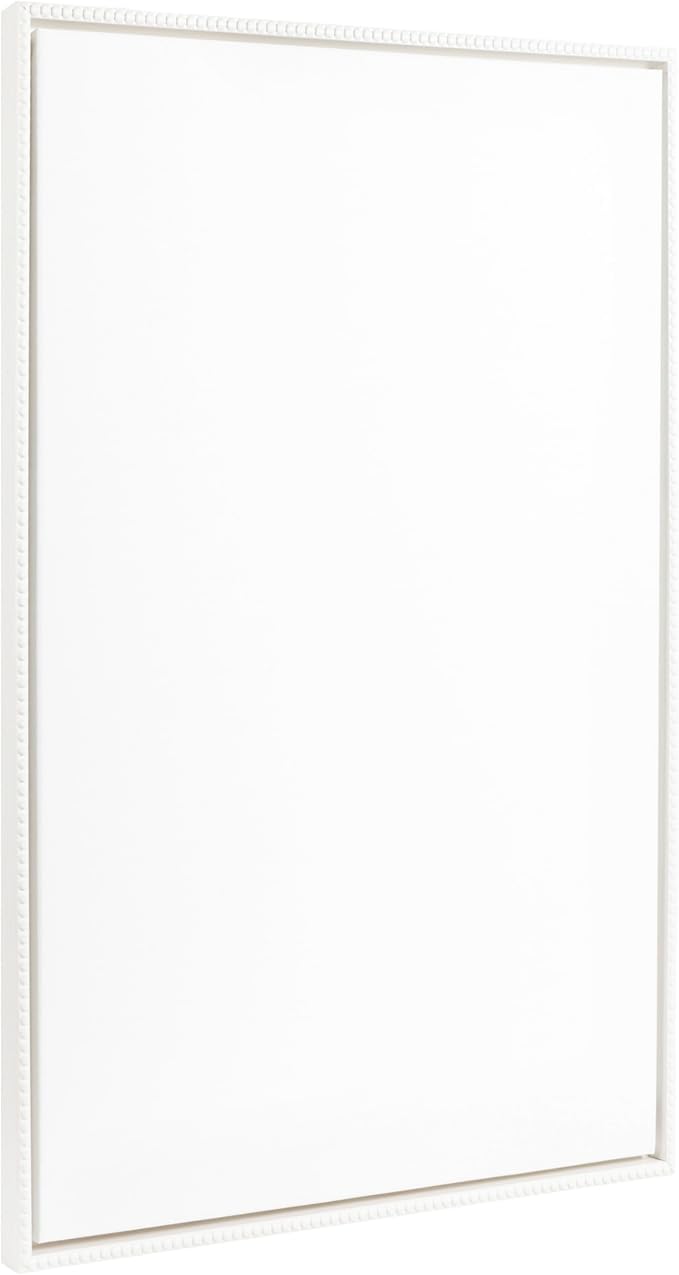 Kate and Laurel Sylvie Blank Framed Canvas Wall Art; 31.5x41.5 White Beaded; Modern Empty Canvas for Paint-Your-Own Art; Ready to Paint Premium Canvas Already Framed