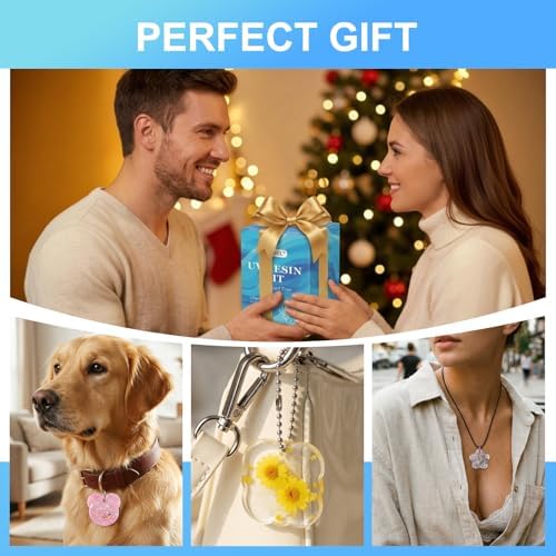 KISREL UV Resin Kit with Light and Molds - 200g Upgraded Bubble-Free Crystal Clear Hard Resina, Fast Curing Starter Supplies for DIY Jewelry Making, Earring, Keychain