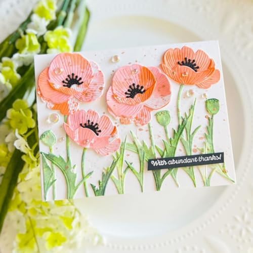 Scrapbooking Die-Cuts, Layer Frame Net Set Metal Cutting Dies for Card Making, Paper Craft Template, Background Embossing Stencils, DIY Album Décor (Flower Set D-10.6x14.1cm)