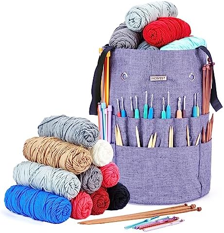 HOMEST Crochet Bag Organizer for Yarn Storage, and Knitting Accessories