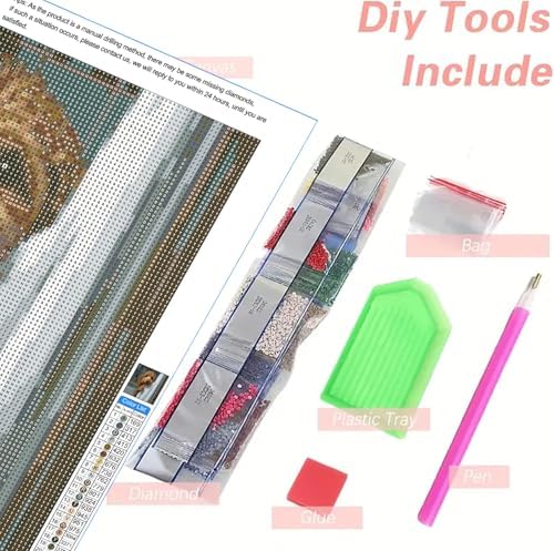 KYOQFVN Dog Diamond Art Kits for Adults - Dog Diamond Painting Kits for Adults,5D Round Full Drill Diamond Dot for Home Wall Decor 14X14inch
