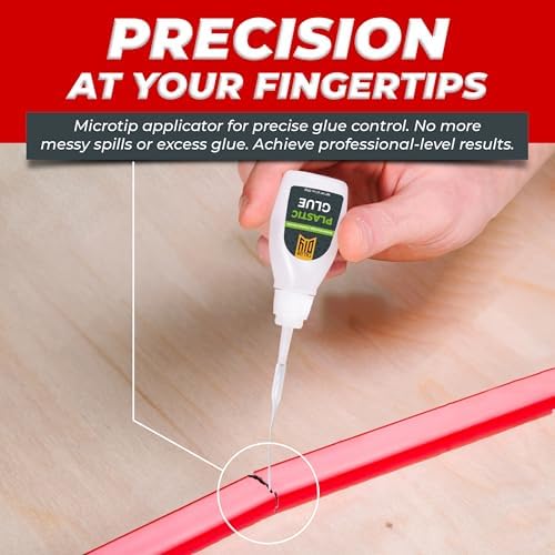 Plastic Glue for Models, Miniatures, Legos, PLA, 3D Printing Repair. Fast Setting Heavy Duty Strong Super Glue for Plastic 20g