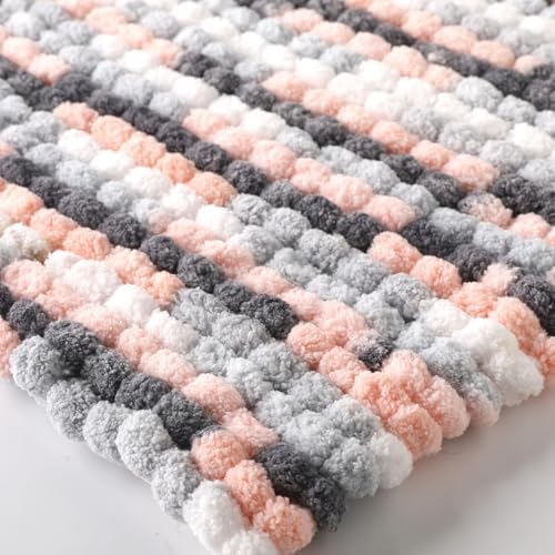 Hand-Woven Ball Yarn, 4 Pack, 380g Total, for Blankets, Cushions, and Pet Nests, Fluffy Chunky Craft Yarn (Kitten)