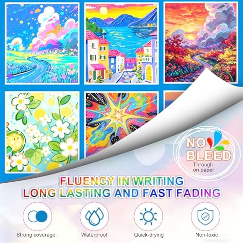 320 Colors Soft Brush Tip Acrylic Markers Set, Paint Pens for Rock, Wood, Fabric, Canvas, Glass, DIY Crafts, Waterproof Paint Markers, Vibrant Acrylic Pens for Artists and Art Projects