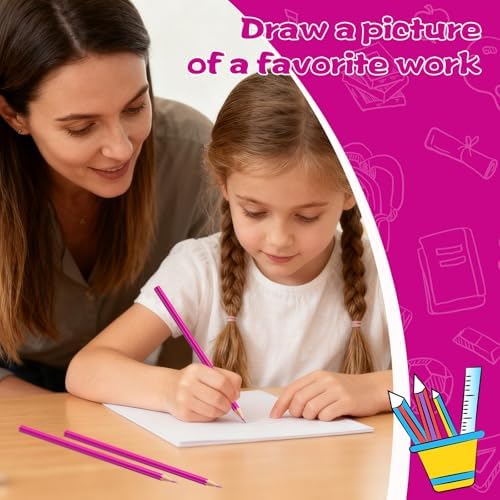120 Pack Bulk Pink Colored Pencils for Kids, Pre-sharpened Art Pencils Back to School Supplies Set, Drawing Sketching Pencils for Students, Teachers, Classroom