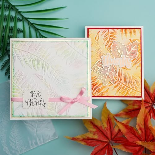 BAOFALI 3D Embossing Folder for Card Making, Plant Leaves Plastic Texture Fades Embossing Folder Template for Scrapbooking Cardstock Album DIY Decoration Paper Crafting 5.9x5.9inch