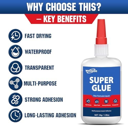 Super Glue Liquid 30g, Fast Bonding Instant All Purpose Crazy Glue
