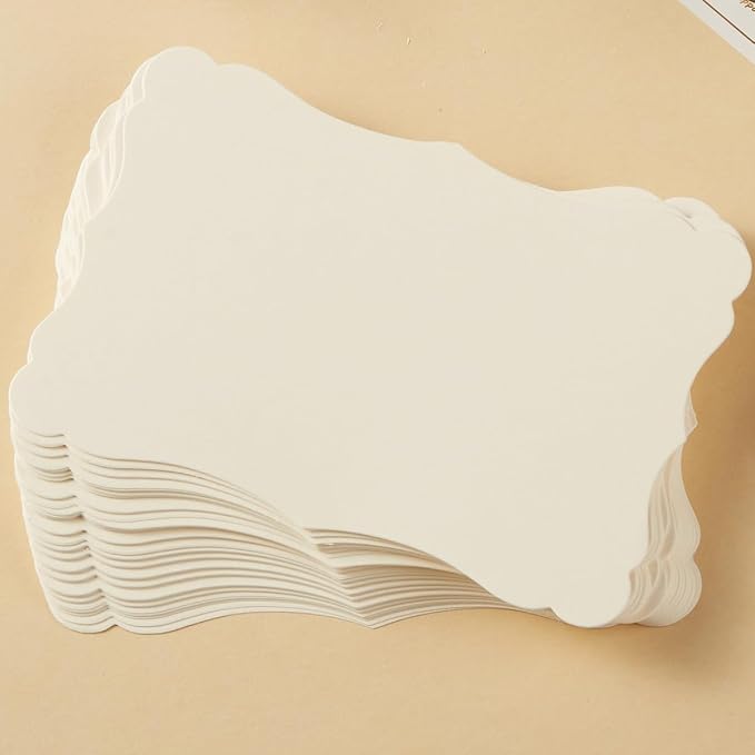 50 Pack Blank Kraft Greeting Cards, Cream, 4x6IN