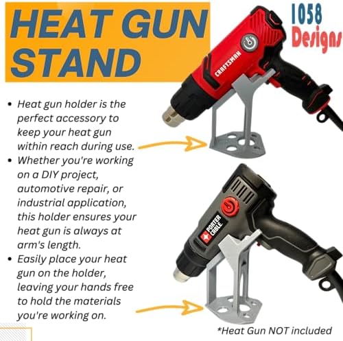 Heat Gun Stand Holder compatible with CRAFTSMAN and compatible with PORTER-CABLE Heat Guns - 1058 Designs