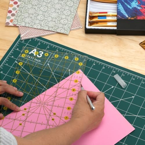12x18in Self Healing Cutting Mat Kit with Ruler & Knife, for Sewing DIY